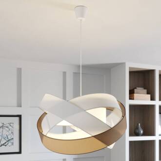 hanglamp Simaria, bruin/grijs/wit, Ø 60 cm, E27 bruin, wit, grijs