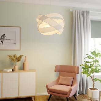 hanglamp Simaria, wit, textiel, Ø 60 cm, E27