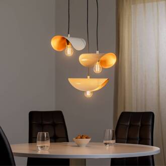 Hanglamp Sivani MR-964 3-lamps rondel wit/goud wit, goud, zwart