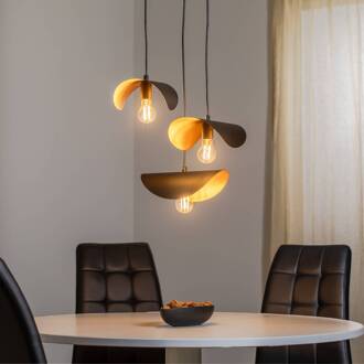 Hanglamp Sivani MR-966 3-lamps rondel zwart/goud zwart, goud