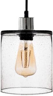Hanglamp Soda, 3-lamps, glazen kap rook rookgrijs, zilver, zwart