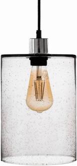 Hanglamp Soda cilinder glas smoke grijs Ø 18cm amber-transparant, zwart, zilver