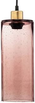 Hanglamp Sodaglas cilinder rosé Ø 12cm roze-transparant, zwart, goud