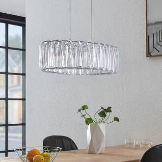 hanglamp Sofia, 68 cm, 3-lamps, E14, chroom/helder transparant, chroom