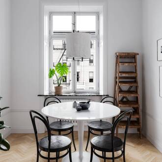 Hanglamp Softy, linnen kap Ø 35 cm zwart, wit