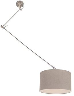 Hanglamp staal met kap 35 cm oud grijs verstelbaar - Blitz