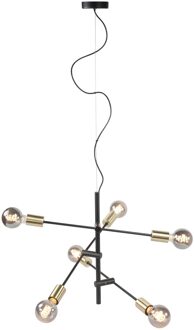 Hanglamp Sticks 6 lichts Ø 70 cm goud zwart