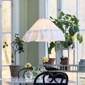 hanglamp Stina, wit, kap van katoen