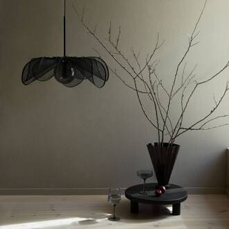 Hanglamp Styrka, Ø 63 cm, zwart/rookgrijs, bananenvezel zwart, rookgrijs