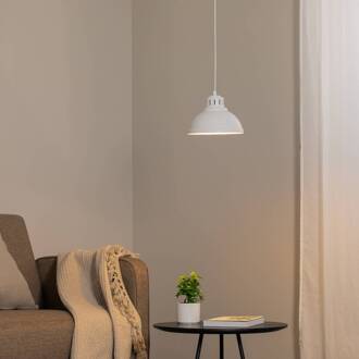Hanglamp Sven, 1-lamp, wit, staal, E27