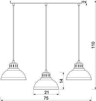 Hanglamp Sven, 3-lamps, beige, staal