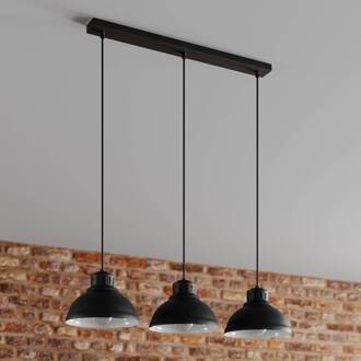 Hanglamp Sven, 3-lamps, zwart zwart, wit