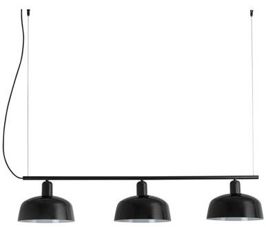 Hanglamp Tatawin, zwart, glas, lengte 100 cm, 3-lamps.