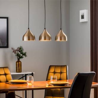 Hanglamp Tattoo 6212 3-lamps lineair goud goud antiek, zwart