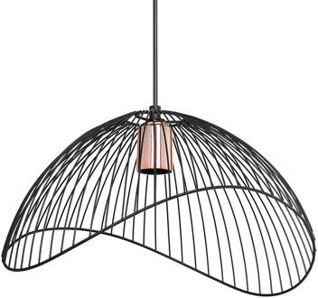 Hanglamp Telma, zwart, Ø 38 cm, metaal zwart, rosé
