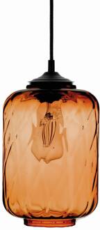 Hanglamp Tezeusz glazen kap amber Ø 17cm amber-transparant, zwart