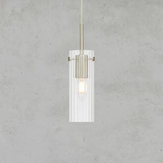 Hanglamp Tibia, stekker, helder/nikkelkleurig, Ø 7 cm helder, nikkel