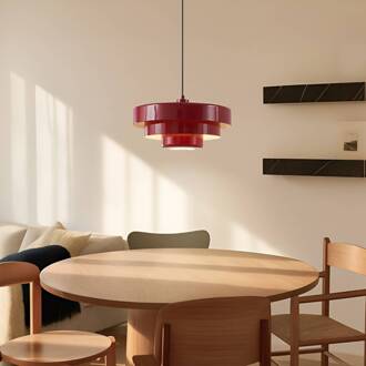 hanglamp Tivra, rood, Ø 35 cm, metaal, E27