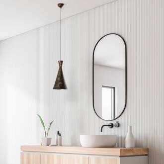 Hanglamp Tom, zwartbruin, metaal, Ø 19 cm, E27