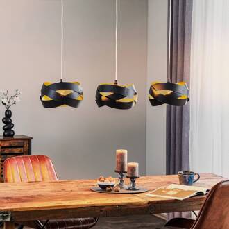 Hanglamp Tornado, 3-lamps, zwart