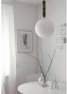 hanglamp Torrano, bruin, Ø 30 cm bruin gemarmerd, wit, geborsteld messing