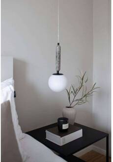 hanglamp Torrano, groen, Ø 15 cm donkergroen, wit, geborsteld messing