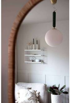 hanglamp Torrano, groen, Ø 30 cm donkergroen gemarmerd, wit, geborsteld messing