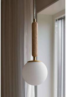 hanglamp Torrano Ø 15 cm travertijn beige, wit, geborsteld messing
