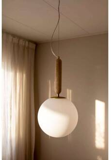 hanglamp Torrano Ø 30 cm travertijn beige, wit, geborsteld messing