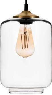 Hanglamp Tube 3-lamps kappen cilindrisch/rond helder, goud, zwart