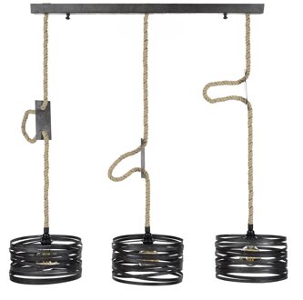 Hanglamp Twister 122 cm breed met 3xØ30 in slate grijs Grijs,Zwart