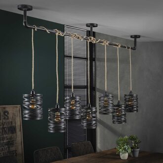 Hanglamp Twister 157 cm breed in slate grijs Grijs,Zwart