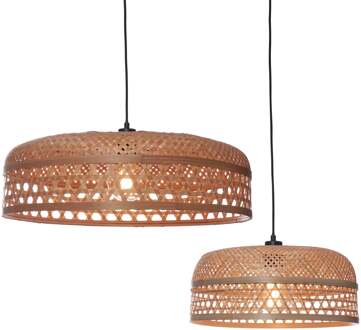 Hanglamp Ubud - Bamboe - Ø60+Ø40cm Bruin