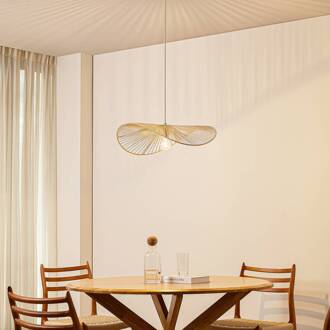 hanglamp Valdorin, beige, papier, lengte 75 cm