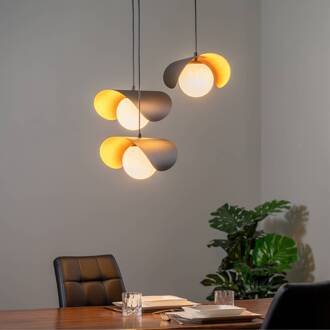 Hanglamp Vatoz 6142 3-lamps Rondell zwart opaalglas zwart, opaalwit