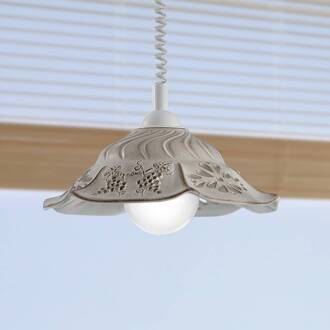 Hanglamp VITELA met rustieke uitstraling beige, bruin, wit