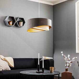 Hanglamp Vivien, driekleurig, grijs/wit/goud grijs, wit, goud