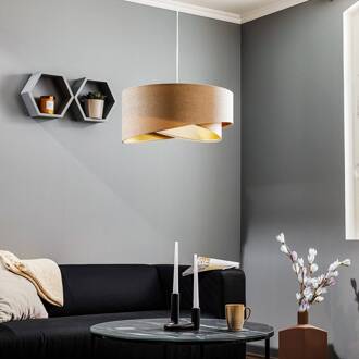 Hanglamp Vivien, tweekleurig, crème/goud crème, goud