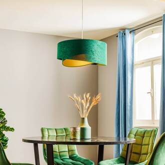 Hanglamp Vivien, tweekleurig, groen/goud groen, goud