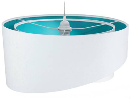 Hanglamp Vivien, tweekleurig, wit/turkoois wit, turkoois