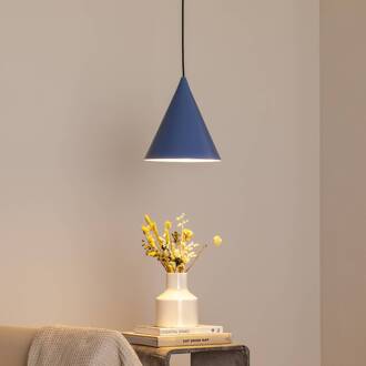 Hanglamp vorm, rookblauw, metaal, Ø 24 cm, kegel, E27
