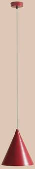 Hanglamp vorm, wijnrood, metaal, Ø 24 cm, kegel, E27