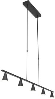 Hanglamp Vortex 5 lichts L 120 cm zwart