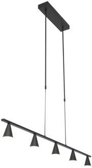 Hanglamp Vortex 5 lichts L 120 cm zwart