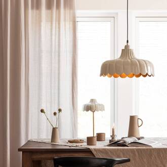 Hanglamp Wells, beige/goud, Ø 43 cm, metaal beige, goud