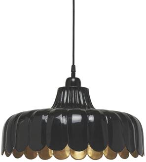 Hanglamp Wells, zwart/goud, Ø 43 cm, metaal zwart, goud