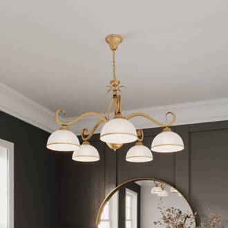 Hanglamp Wivara 5, 5-lamps, goud goud, wit