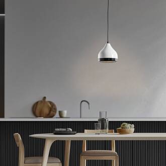 Hanglamp Yildo 6868, wit/zwart, metaal, 1-lamp wit, zwart