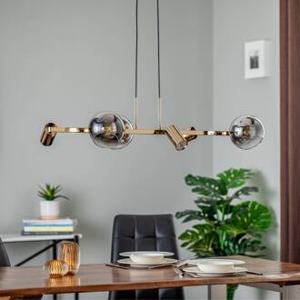 Hanglamp Zerde 3+3, goud, 6-lamps