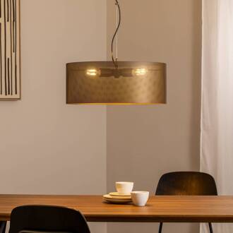 Hanglamp Zofia, koffiebruin, metaal, Ø 50 cm, 3-lamps, E27